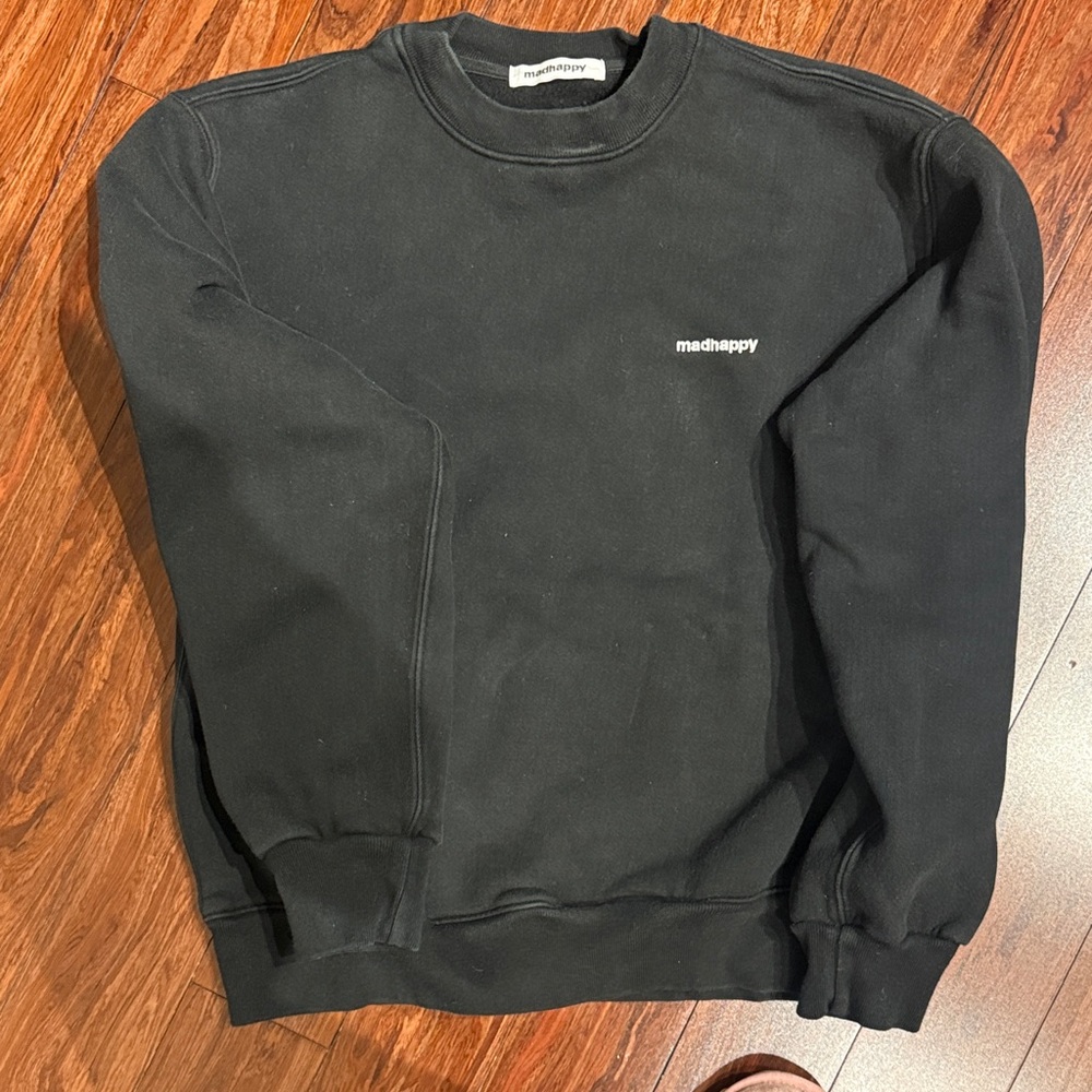 Madhappy Black Minimal Logo Crewneck Sweatshirt
